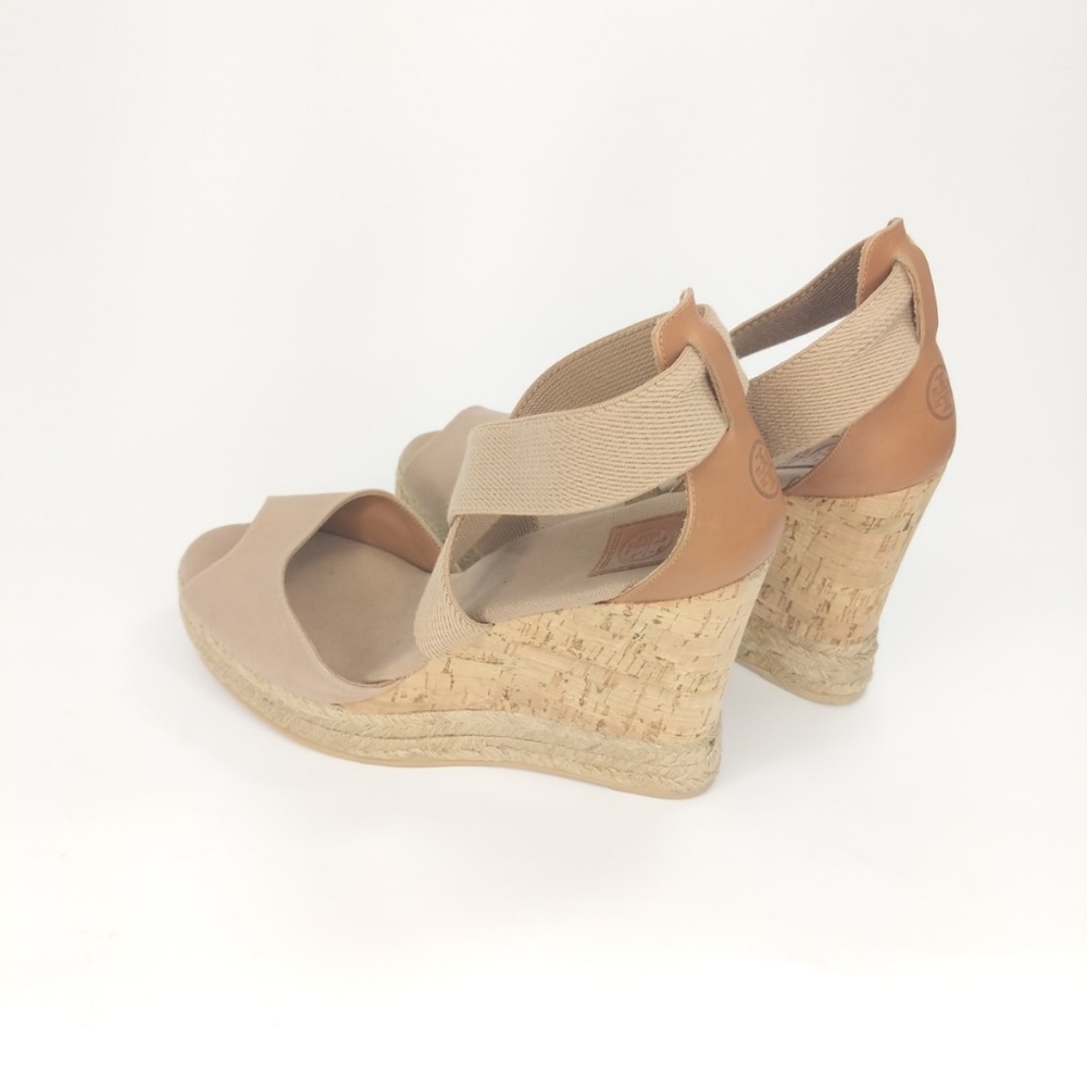 💙HP💙 Like New Tory Burch Peep-Toe Wedge Sandals - Picture 4 of 6